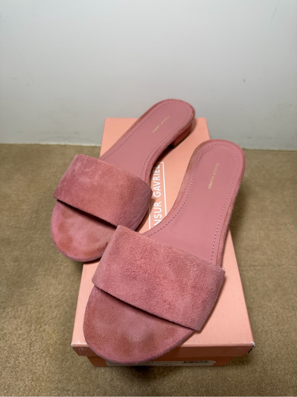 Mansur Gavriel - Suede Slide Sandals in Dusty Rose - Women's Slides